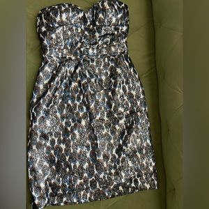 Metallic animal print J.Crew strapless dress size 2